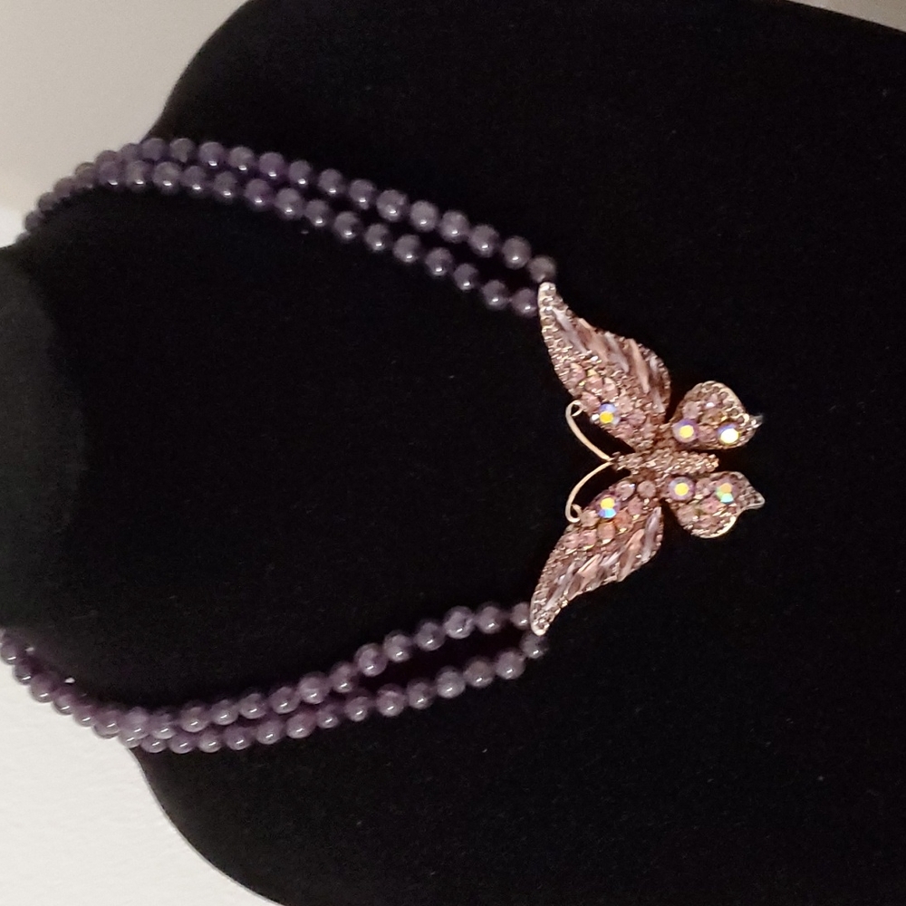 EYE CANDY Amethyst Statement Necklace